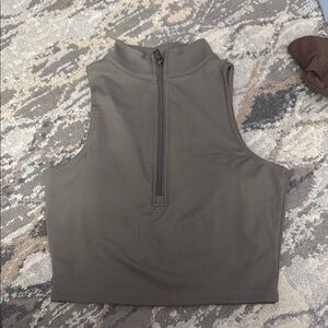 Gray Sleeveless Crop Tank Top from Vitality - Size Medium